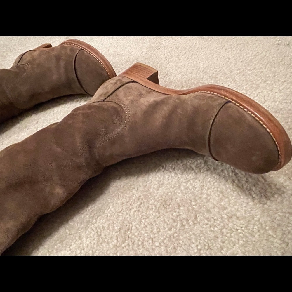 Louis Vuitton Tan Perforated Emblem Suede Boots - Picture 7 of 16